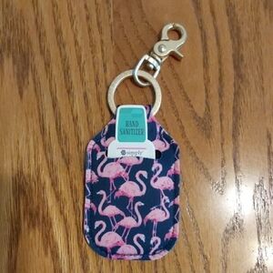 Simply Southern Navy and Pink Flamingo Hand Sanitizer Holder